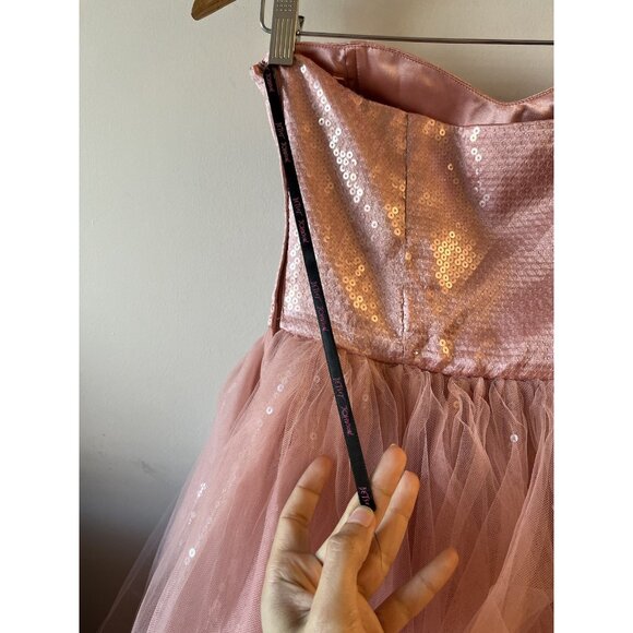 Betsey Johnson Collection Vintage Dress Pink Tutu Corset Sequins Tulle Prom SZ 6 - Picture 6 of 14